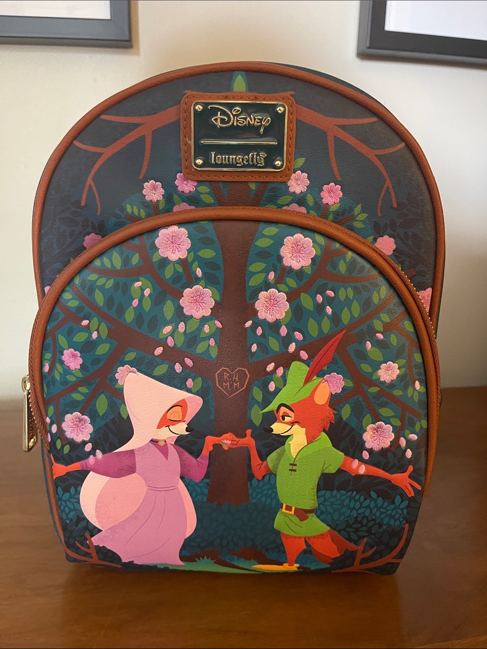 Disney Loungefly Robin Hood Floral Mini Backpack Used